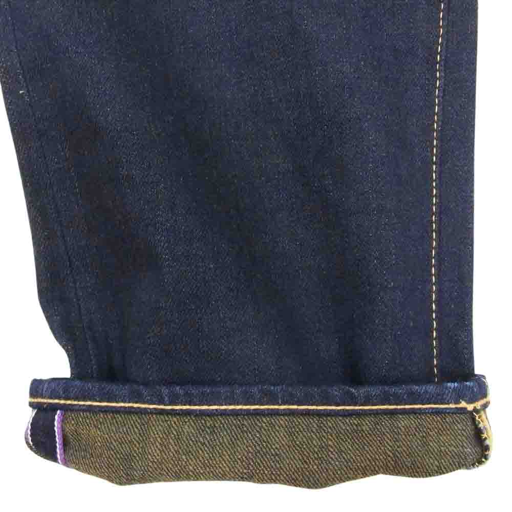 MaruniJeans BI-18536 毘沙門天 天然藍ジーンズ ロイヤルパープル ストレート デニム パンツ インディゴブルー系 33【極上美品】【中古】