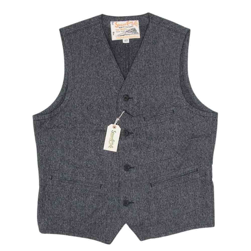 SUGAR CANE シュガーケーン SC12795 9oz. BLACK COVERT WORK VEST コバート ワーク ベスト ブラック系 42【新古品】【未使用】【中古】