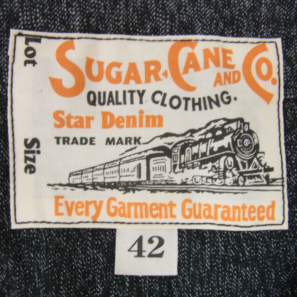 SUGAR CANE シュガーケーン SC12795 9oz. BLACK COVERT WORK VEST コバート ワーク ベスト ブラック系 42【新古品】【未使用】【中古】