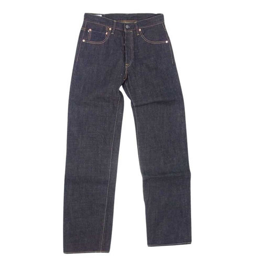 鬼デニム ONI200-14KBE 初代 鬼デニム復活 14oz 緯糸ベージュ ワイド ストレート デニム パンツ インディゴブルー系 30【極上美品】【中古】