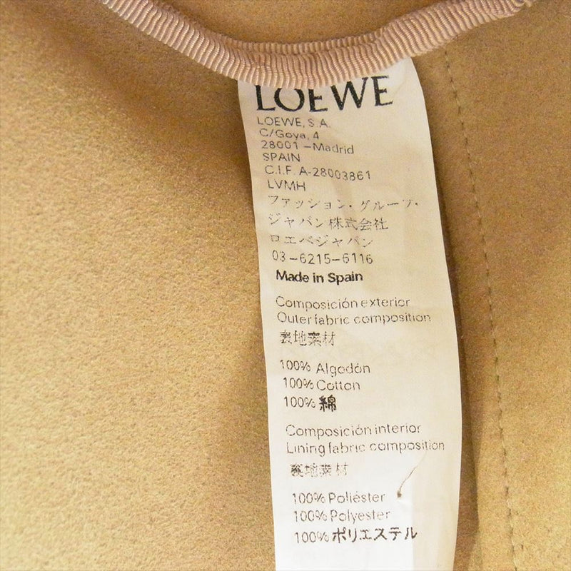 LOEWE ロエベ Toast Print cowboy Hat トーストプリント カウボーイ ハット アナグラム ロゴ ラムレザー 帽子 オフホワイト系【中古】