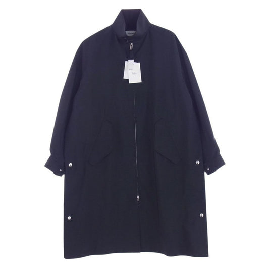ザ・リラクス 24SS 24SS-RECT-403-J HIGH NECK HARRINGTON COAT ハイネック ハリントン ロング コート ブラック系 48【極上美品】【中古】