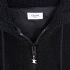 CELINE セリーヌ 2Y905699M フロントロゴ ジップアップ ルーズフード フリース ジャケット ブラック系 XL【中古】