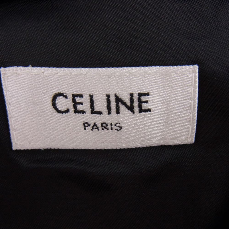 CELINE セリーヌ 2Y905699M フロントロゴ ジップアップ ルーズフード フリース ジャケット ブラック系 XL【中古】