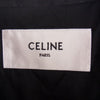 CELINE セリーヌ 2ED041320 牛革 カウハイド 裏地キルティング ジップアップ レザー ポリスマン ジャケット ブラック系 46【中古】