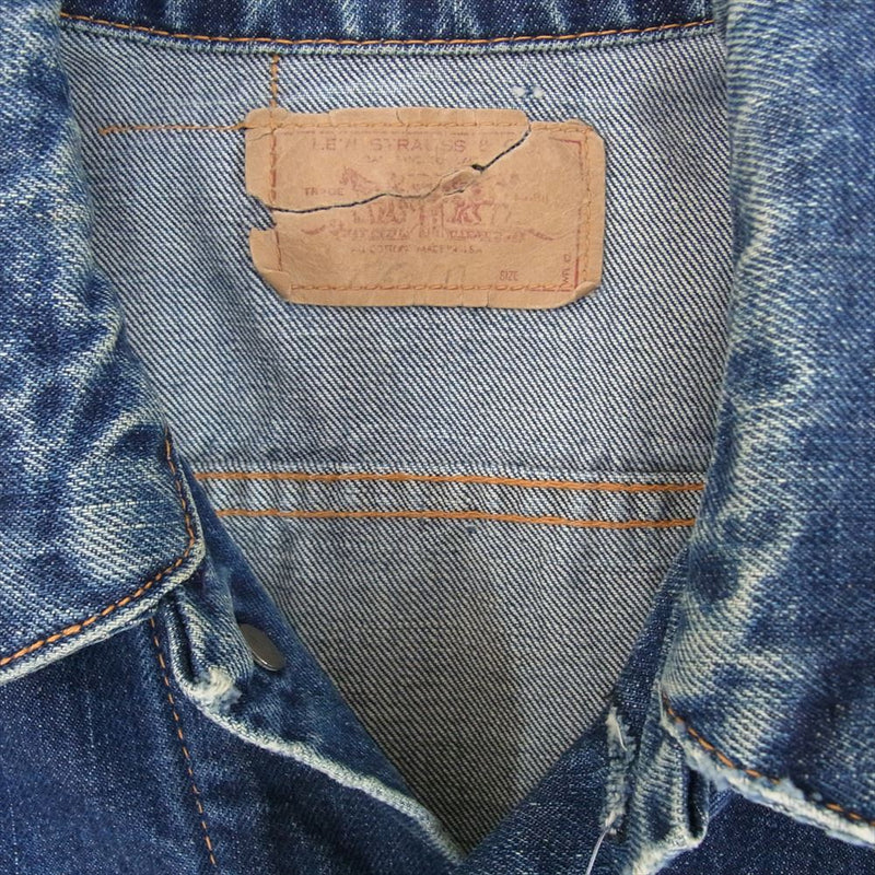 Levi's リーバイス 70505 vintage BIGE 3rd ビッグE サード ポケット裏 カンヌキ黒 デニム ジャケット インディゴブルー系 サイズ表記無【中古】