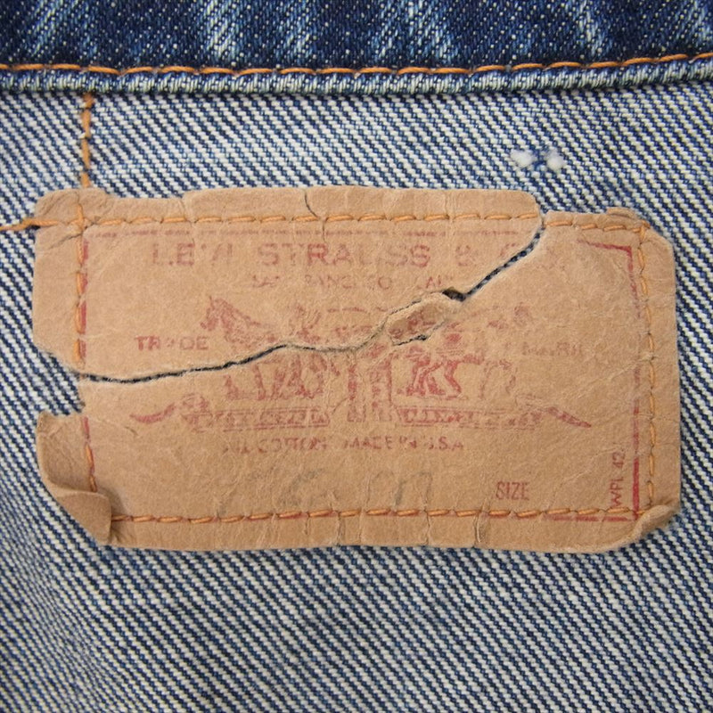 Levi's リーバイス 70505 vintage BIGE 3rd ビッグE サード ポケット裏 カンヌキ黒 デニム ジャケット インディゴブルー系 サイズ表記無【中古】