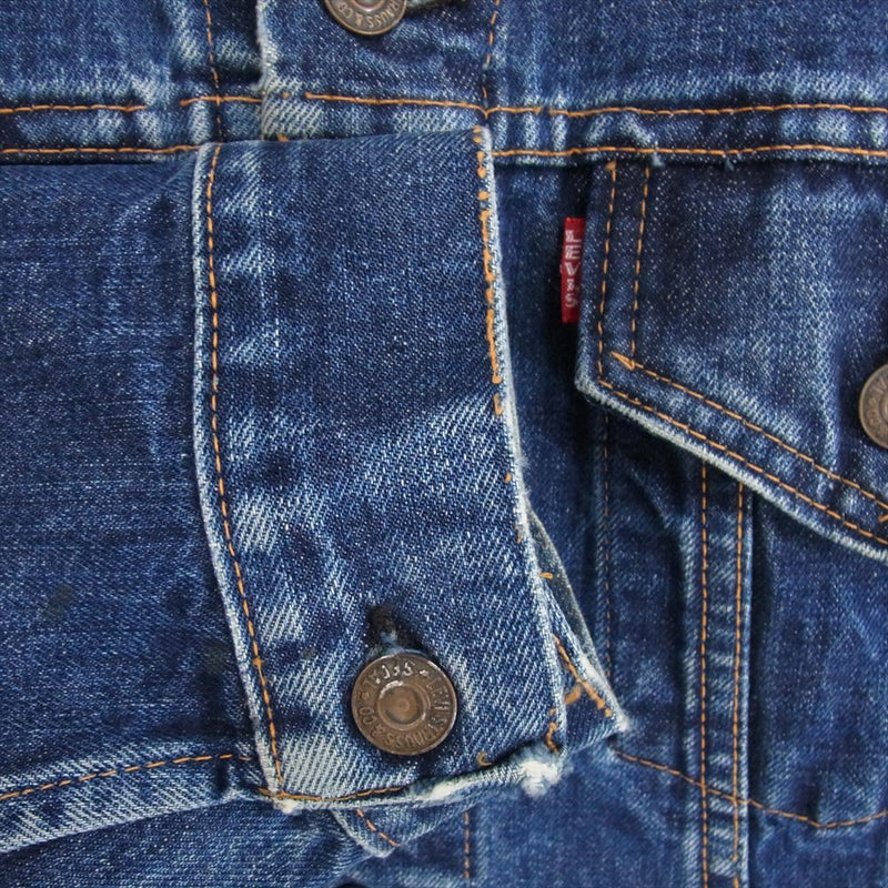 Levi's リーバイス 70505 vintage BIGE 3rd ビッグE サード ポケット裏 カンヌキ黒 デニム ジャケット インディゴブルー系 サイズ表記無【中古】