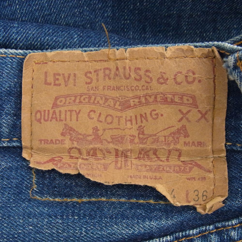 Levi's リーバイス 501 66前期 ボタン裏刻印6 SMALLe スモールe セルビッジ ボタンフライ ストレート デニム パンツ インディゴブルー系【中古】