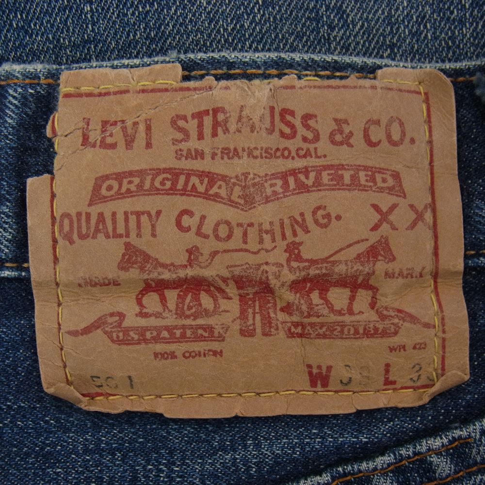 Levi's リーバイス 501 66前期 ボタン裏刻印6 BIGE ビッグE セルビッジ ボタンフライ ストレート デニム パンツ インディゴブルー系【中古】