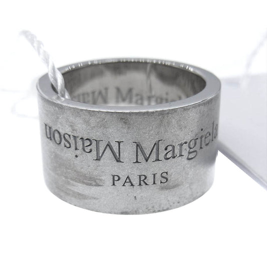 MAISON MARGIELA メゾンマルジェラ SM1UQ0003  S12698 CHUNKY BRUSHED SILVER LOGO RING ワイド ロゴ リング  シルバー系 18号【新古品】【未使用】【中古】