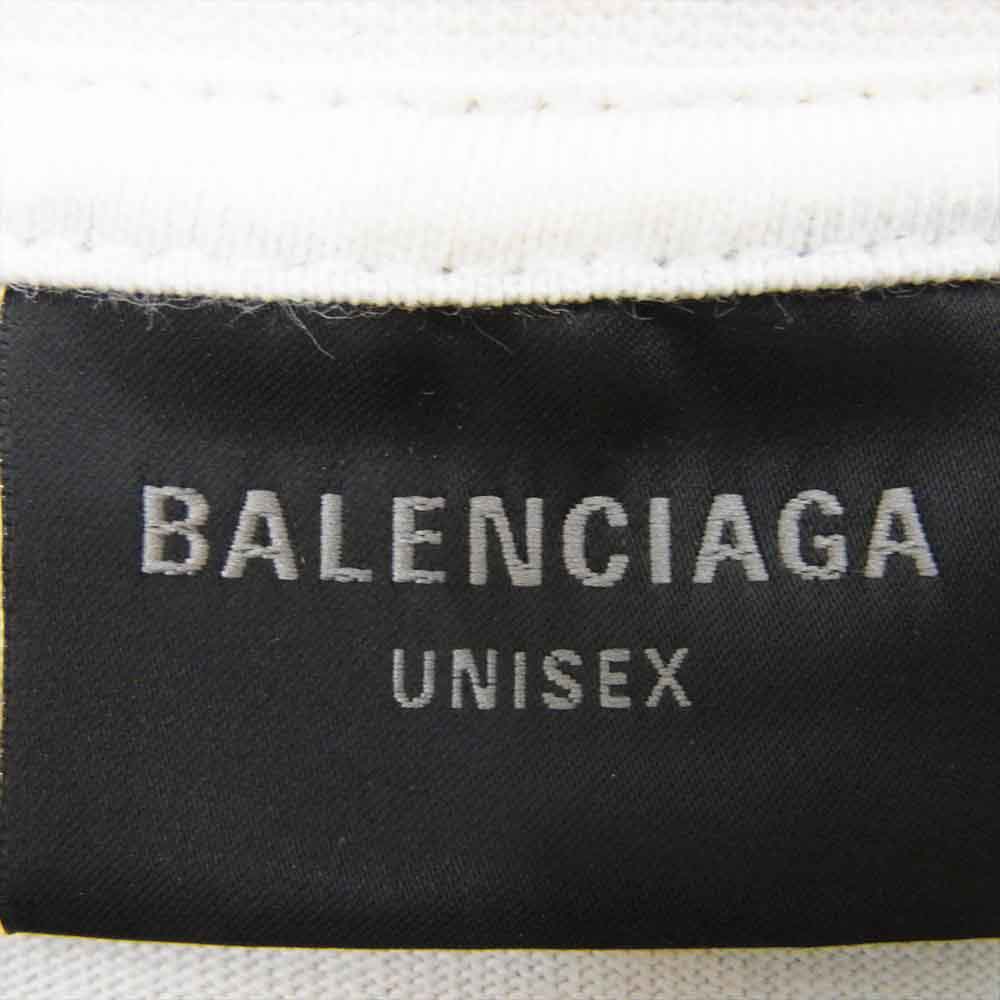 BALENCIAGA バレンシアガ 23SS 739028 TOVN2 SKATER OVERSIZED スケーター クラッシュダスト加工 ワッペン 半袖 Tシャツ カットソー ホワイト系 4【美品】【中古】