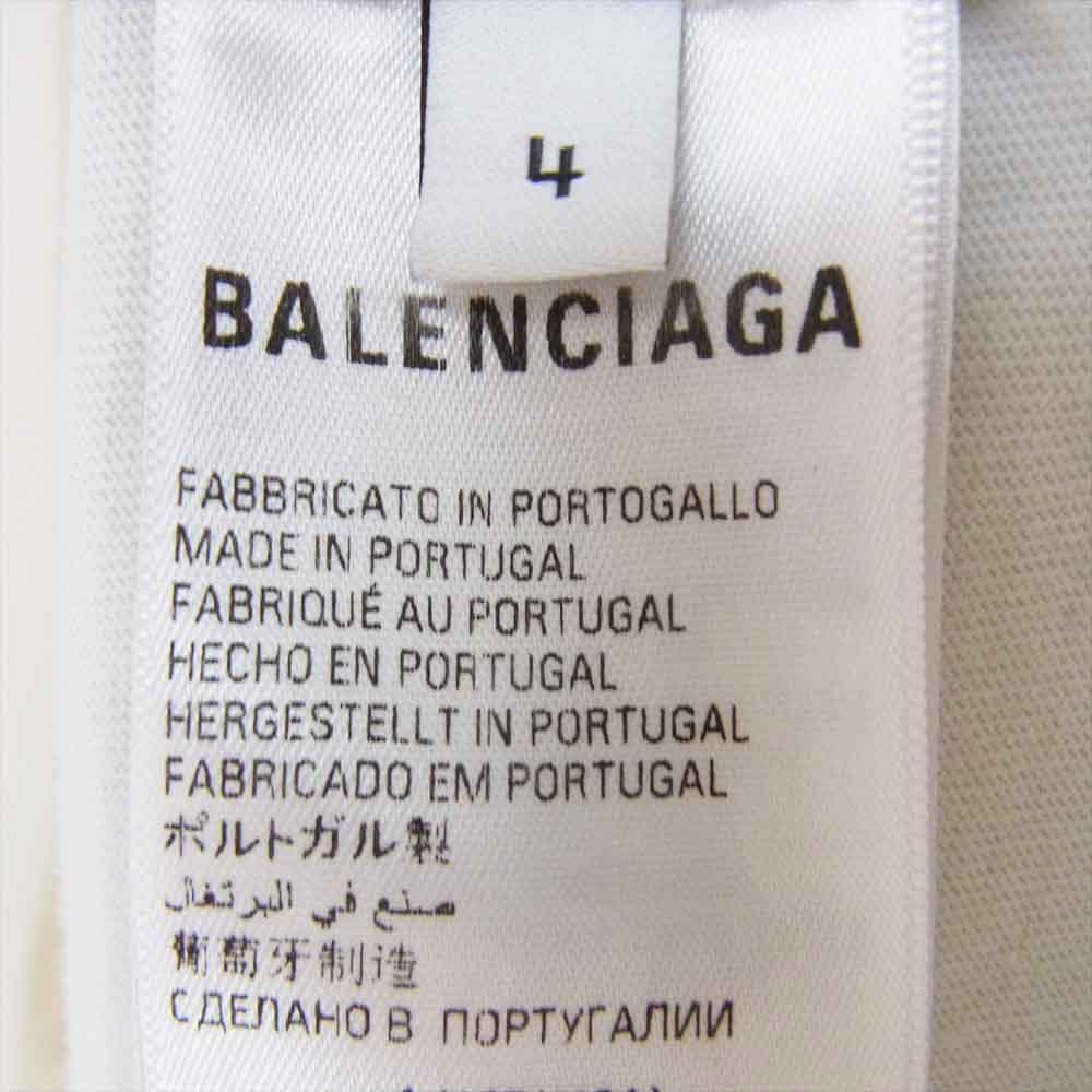 BALENCIAGA バレンシアガ 23SS 739028 TOVN2 SKATER OVERSIZED スケーター クラッシュダスト加工 ワッペン 半袖 Tシャツ カットソー ホワイト系 4【美品】【中古】