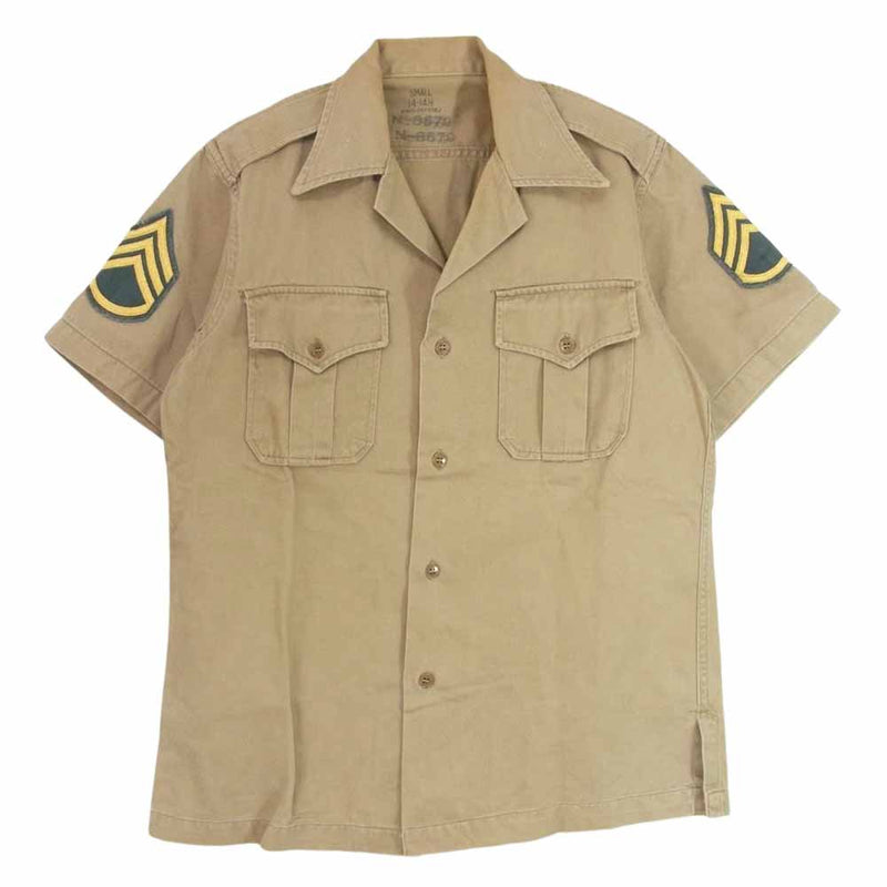 アメリカ軍 8405-292-9382 ヴィンテージ Military Shirt ミリタリー 半袖 シャツ カーキ系 S【中古】