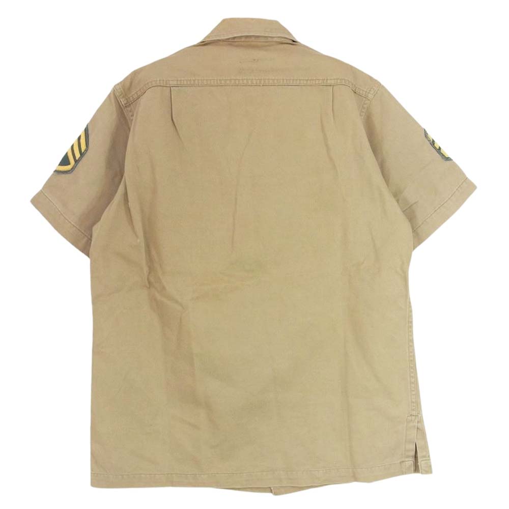 アメリカ軍 8405-292-9382 ヴィンテージ Military Shirt ミリタリー 半袖 シャツ カーキ系 S【中古】