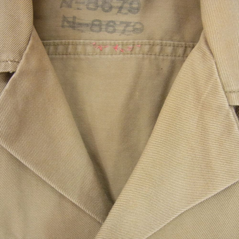 アメリカ軍 8405-292-9382 ヴィンテージ Military Shirt ミリタリー 半袖 シャツ カーキ系 S【中古】