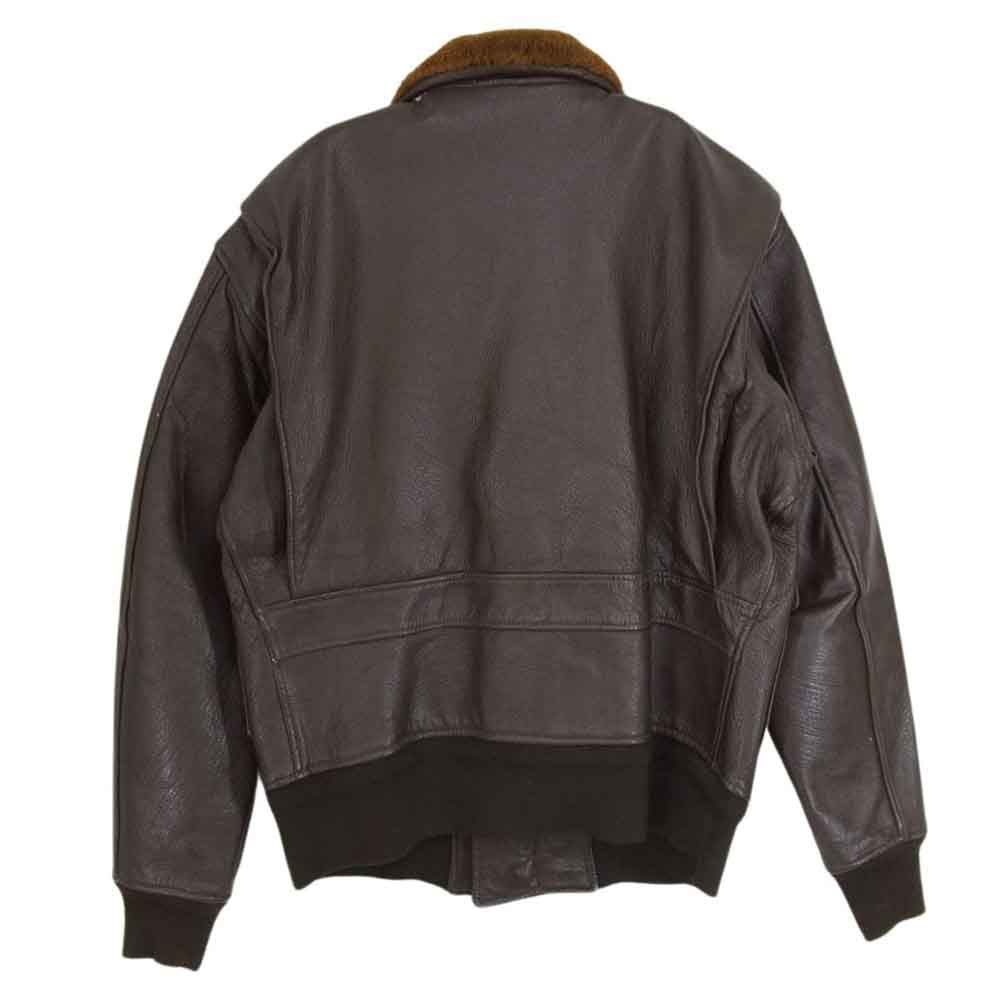 ミリタリー TYPE G-1 GOAT SKIN FLIGHT JACKET 襟ボア レザー フライト ジャケット ブラウン系 40【中古】