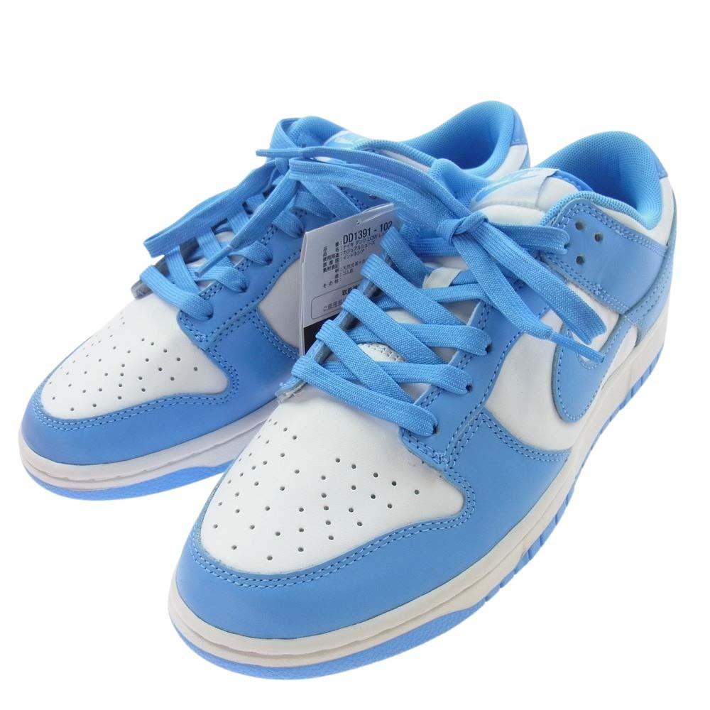 NIKE ナイキ DD1391-102 Dunk Low University Blue ダンク ロー レトロ ローカット スニーカー ホワイト系 ライトブルー系 27.5ｃｍ【極上美品】【中古】