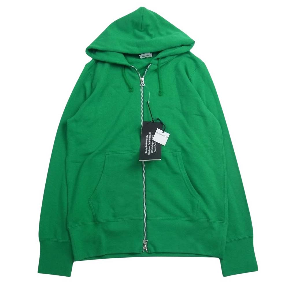 LOOPWHEELER ループウィラー EX Light evo Zip Hoodie エクストラ ライト evo 吊り裏毛 ジップ パーカー グリーン系 S【極上美品】【中古】