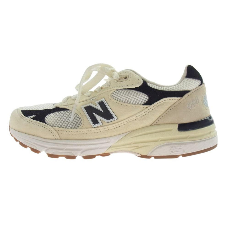 NEW BALANCE ニューバランス U993WS USA製 993 WS スエード メッシュ スニーカー オフホワイト系 25.5cm【中古】