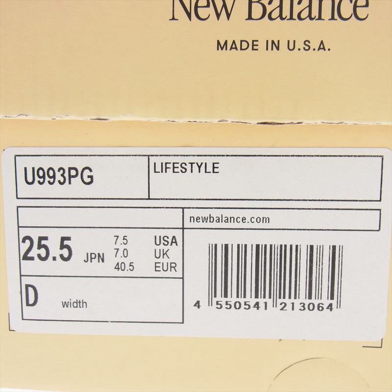 NEW BALANCE ニューバランス U993PG USA製 993 PG Interstellar インターステラー スエード メッシュ スニーカー パープル系 25.5cm【中古】