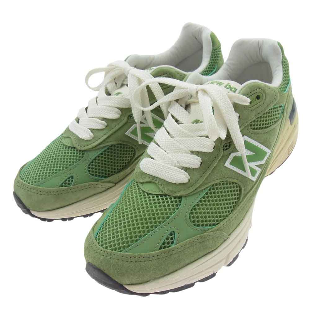 NEW BALANCE ニューバランス U993GW USA製 993 Chive チャイブ スエード メッシュ スニーカー グリーン系 25.5cm【中古】