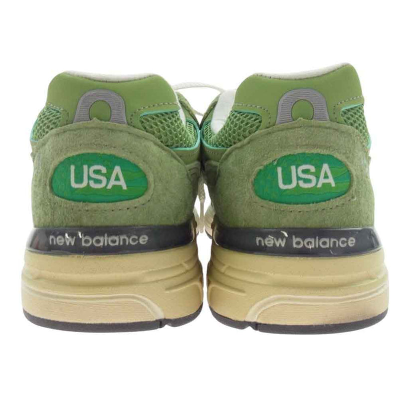 NEW BALANCE ニューバランス U993GW USA製 993 Chive チャイブ スエード メッシュ スニーカー グリーン系 25.5cm【中古】