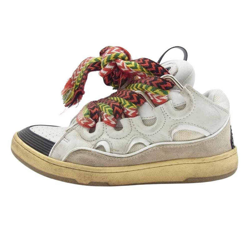 LANVIN ランバン 23aw FM-SKRK11-DRA2-A20 Leather Curb Sneakers カーブ ローカット スニーカー グレー系 40【中古】