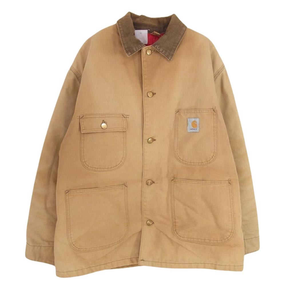 Carhartt カーハート ダック地 裏地キルティング 襟コーデュロイ ワーク ジャケット ブラウン系 サイズ表記無【中古】