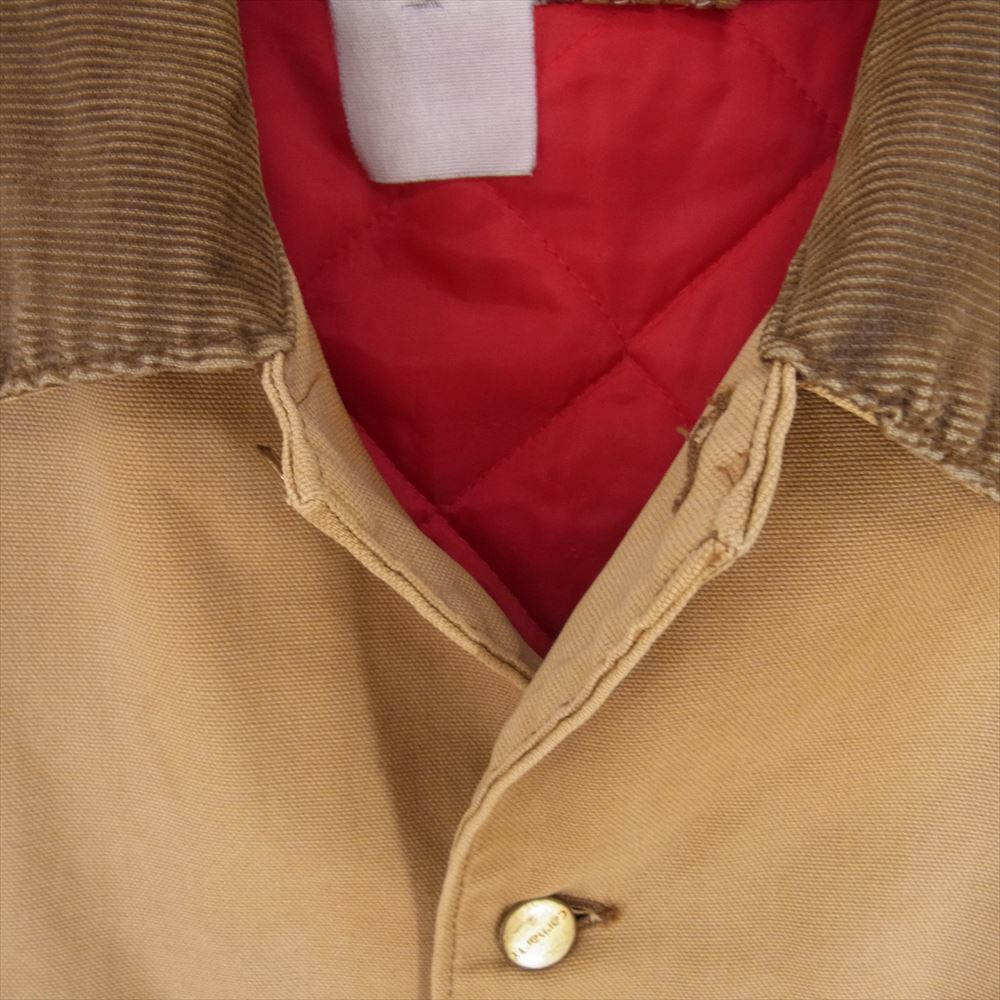 Carhartt カーハート ダック地 裏地キルティング 襟コーデュロイ ワーク ジャケット ブラウン系 サイズ表記無【中古】