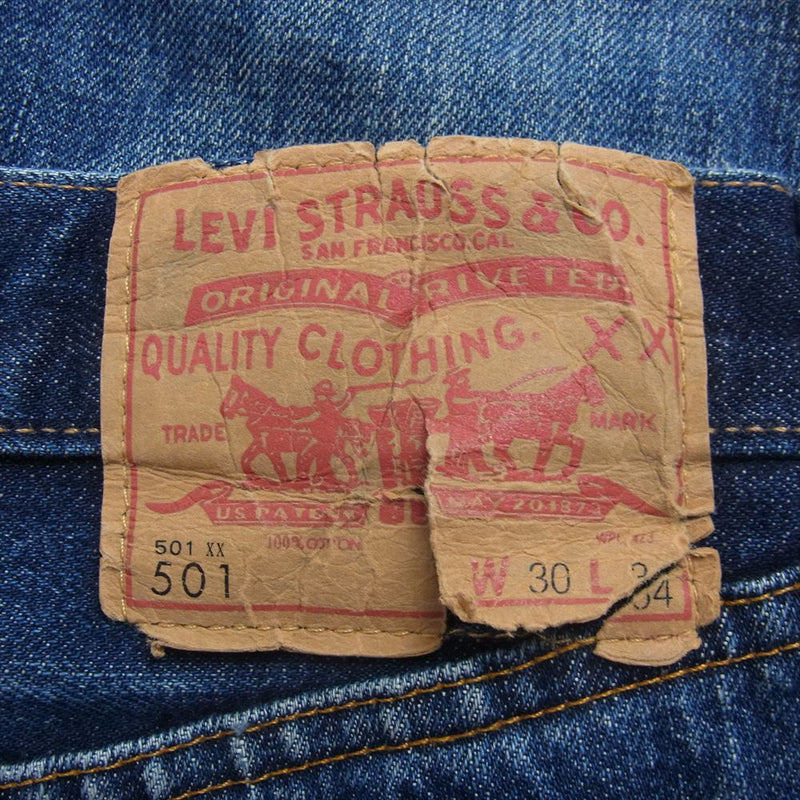 Levi's リーバイス 66501-0008 VINTAGE CLOTHING ビンテージ クロージング 米国製 66モデル ストレート デニム パンツ インディゴブルー系 W30【中古】