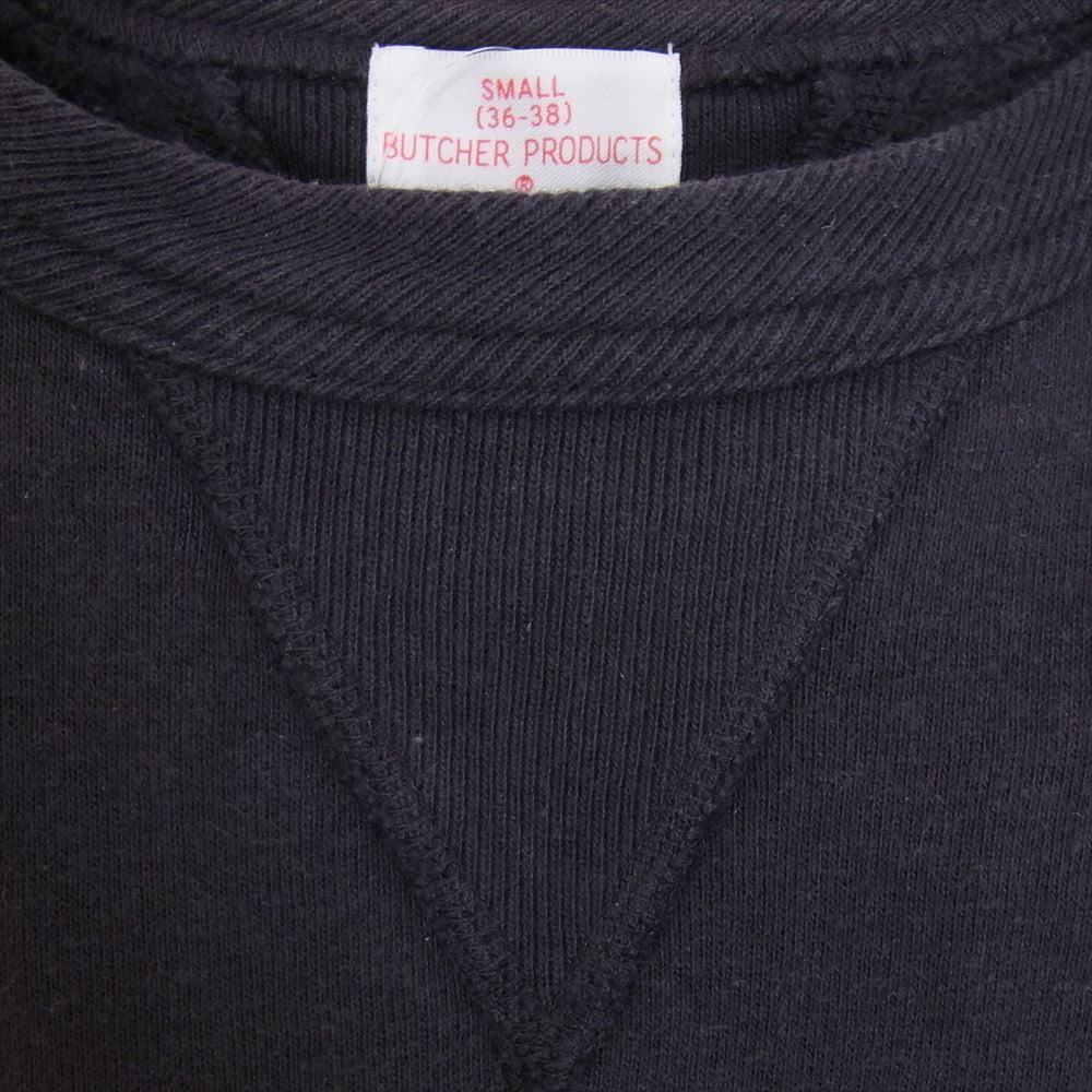 BUTCHER PRODUCTS ブッチャープロダクツ 両V クルーネック スウェット ダークネイビー系 S【中古】