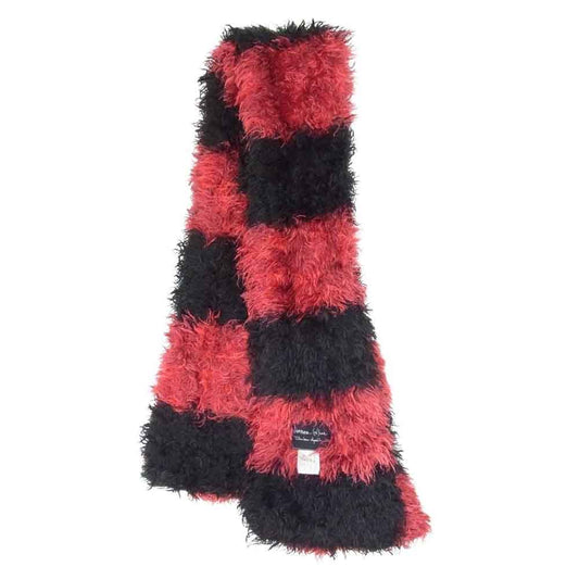 NUMBER(N)INE ナンバーナイン ボーダー シャギー ストール マフラー レッド系【中古】