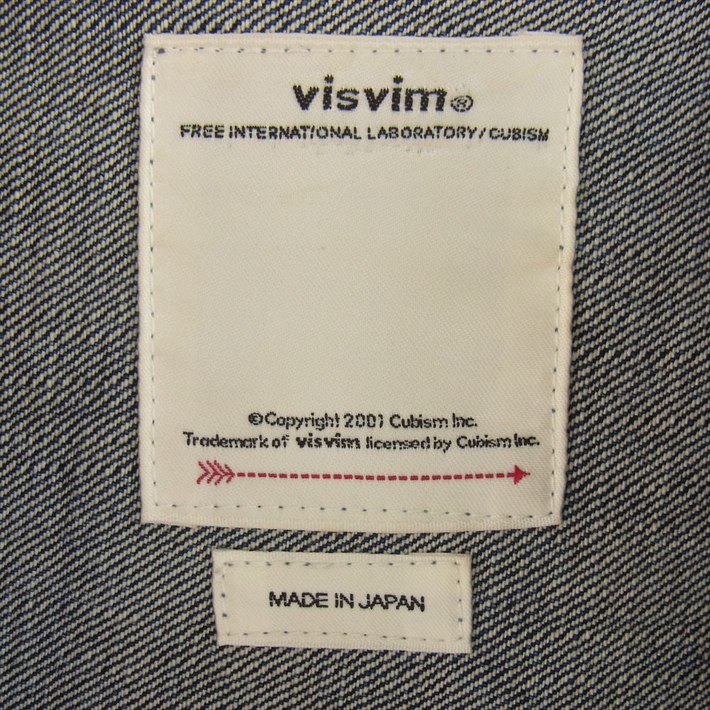 VISVIM ビズビム 19SS 0119105006007 SHORTY CHORE JKT DRY DENIM デニム ジャケット インディゴブルー系 3【中古】