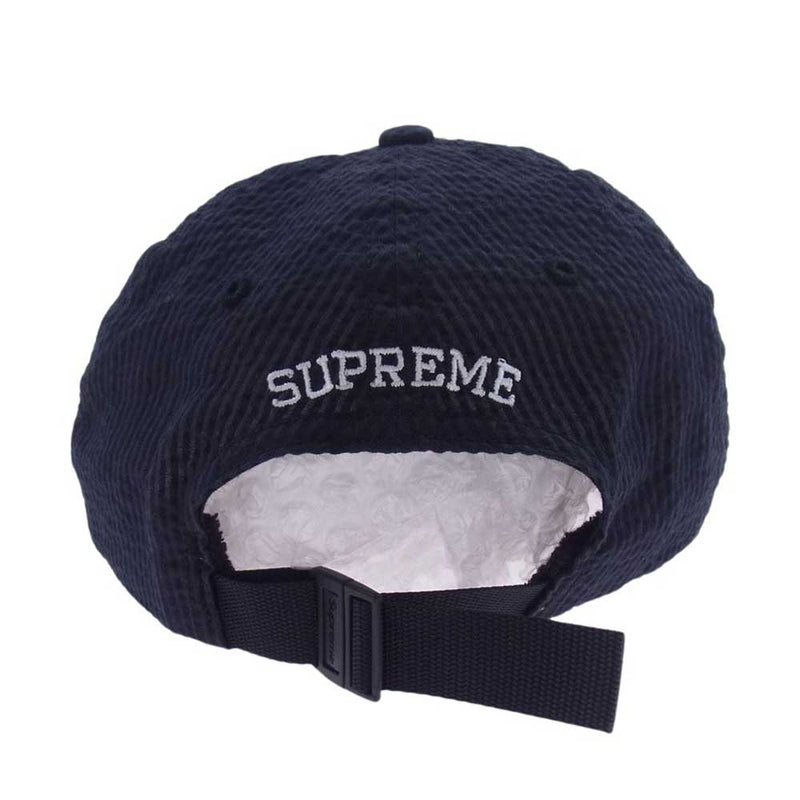 Supreme シュプリーム 24SS Seersucker S Logo 6-Panel シアサッカー Sロゴ 6パネル キャップ  ネイビー系【中古】