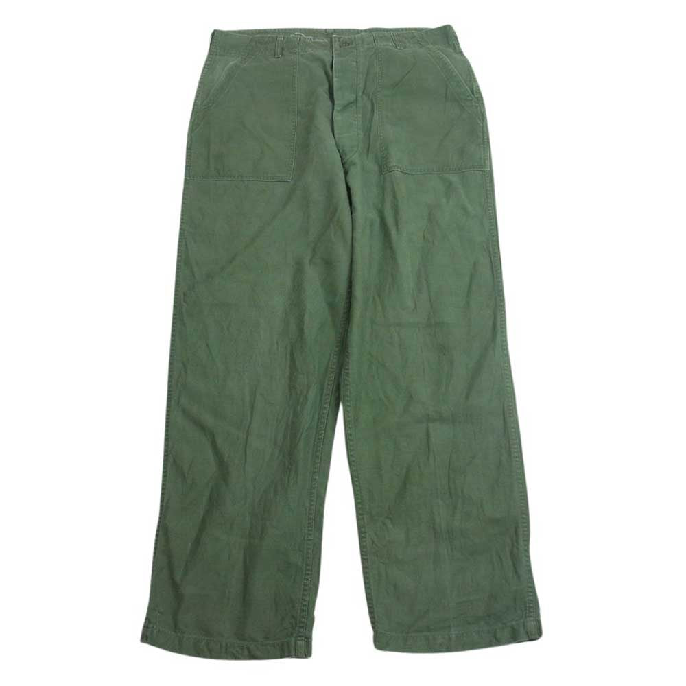 アメリカ軍 ヴィンテージ 60s 8405-082-6618 ミリタリー ベイカー パンツ 裾菊穴 カーキ系 38×33【中古】