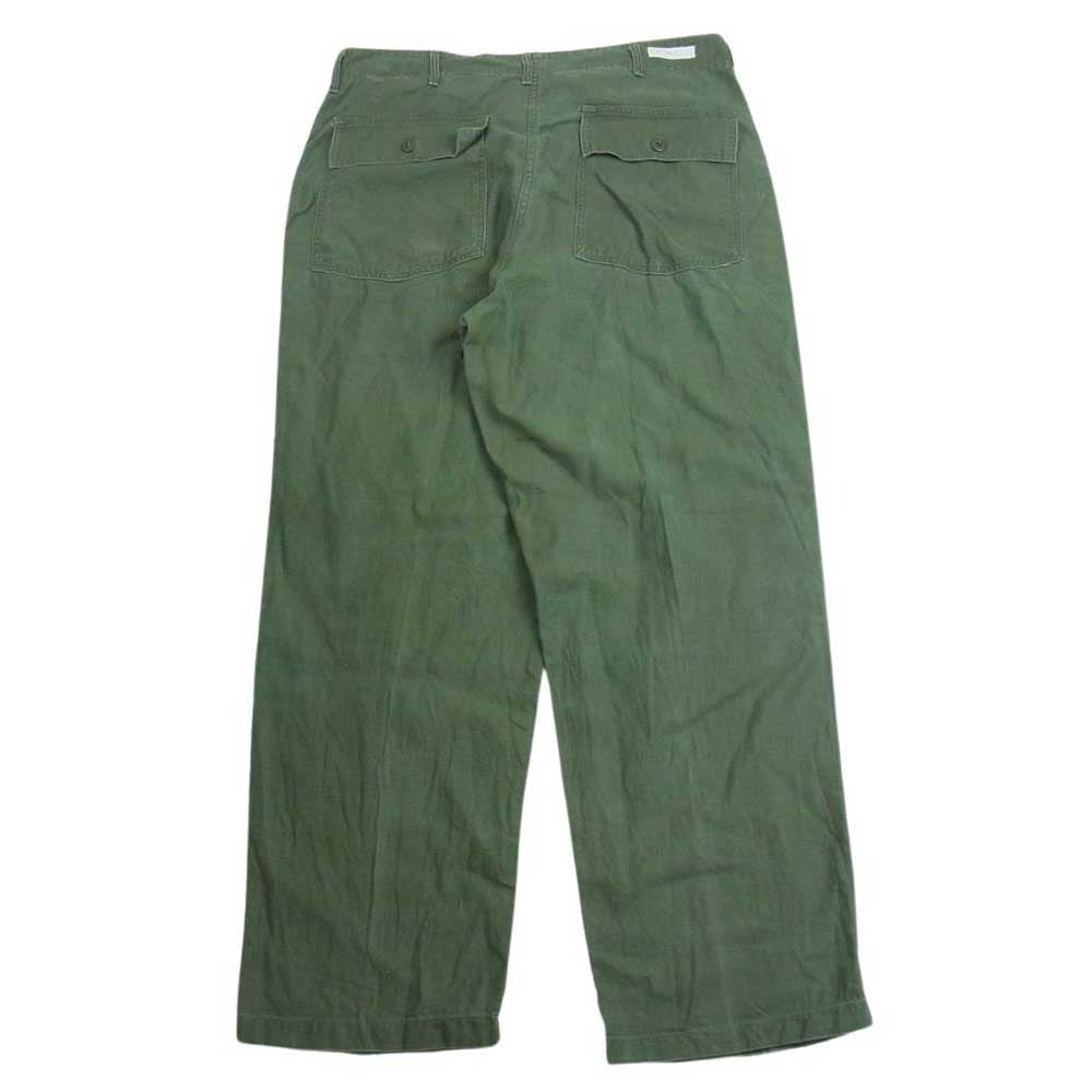 アメリカ軍 ヴィンテージ 60s 8405-082-6618 ミリタリー ベイカー パンツ 裾菊穴 カーキ系 38×33【中古】