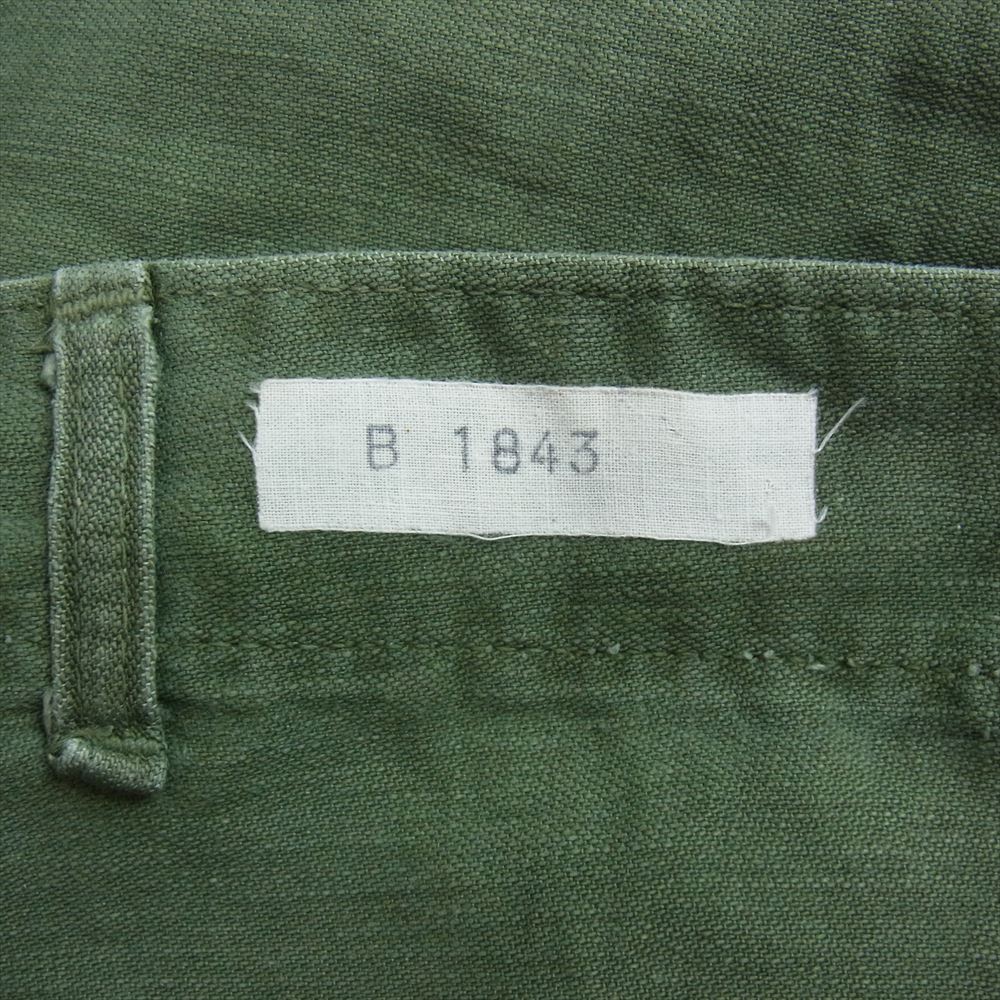 アメリカ軍 ヴィンテージ 60s 8405-082-6618 ミリタリー ベイカー パンツ 裾菊穴 カーキ系 38×33【中古】