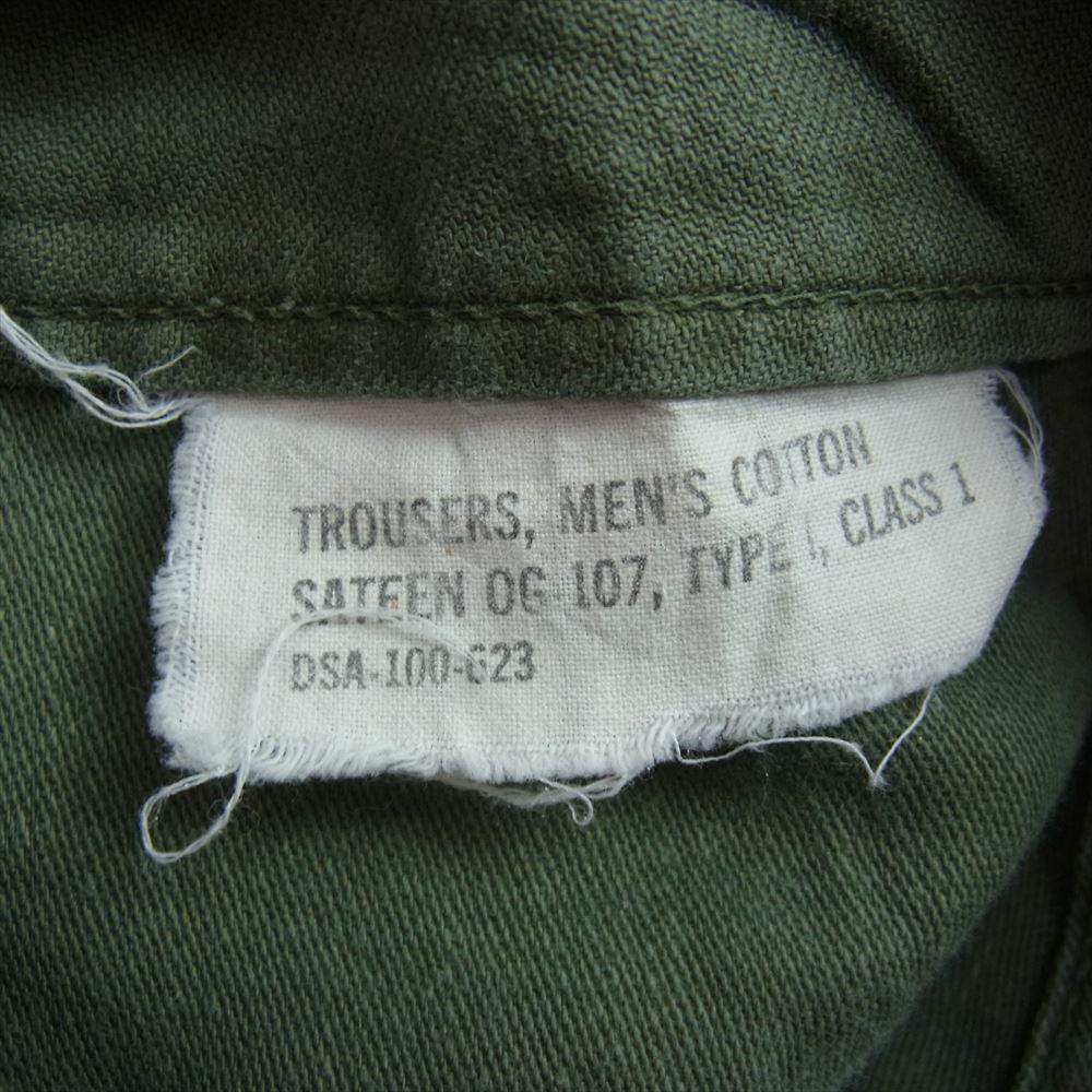 アメリカ軍 ヴィンテージ 60s 8405-082-6618 ミリタリー ベイカー パンツ 裾菊穴 カーキ系 38×33【中古】