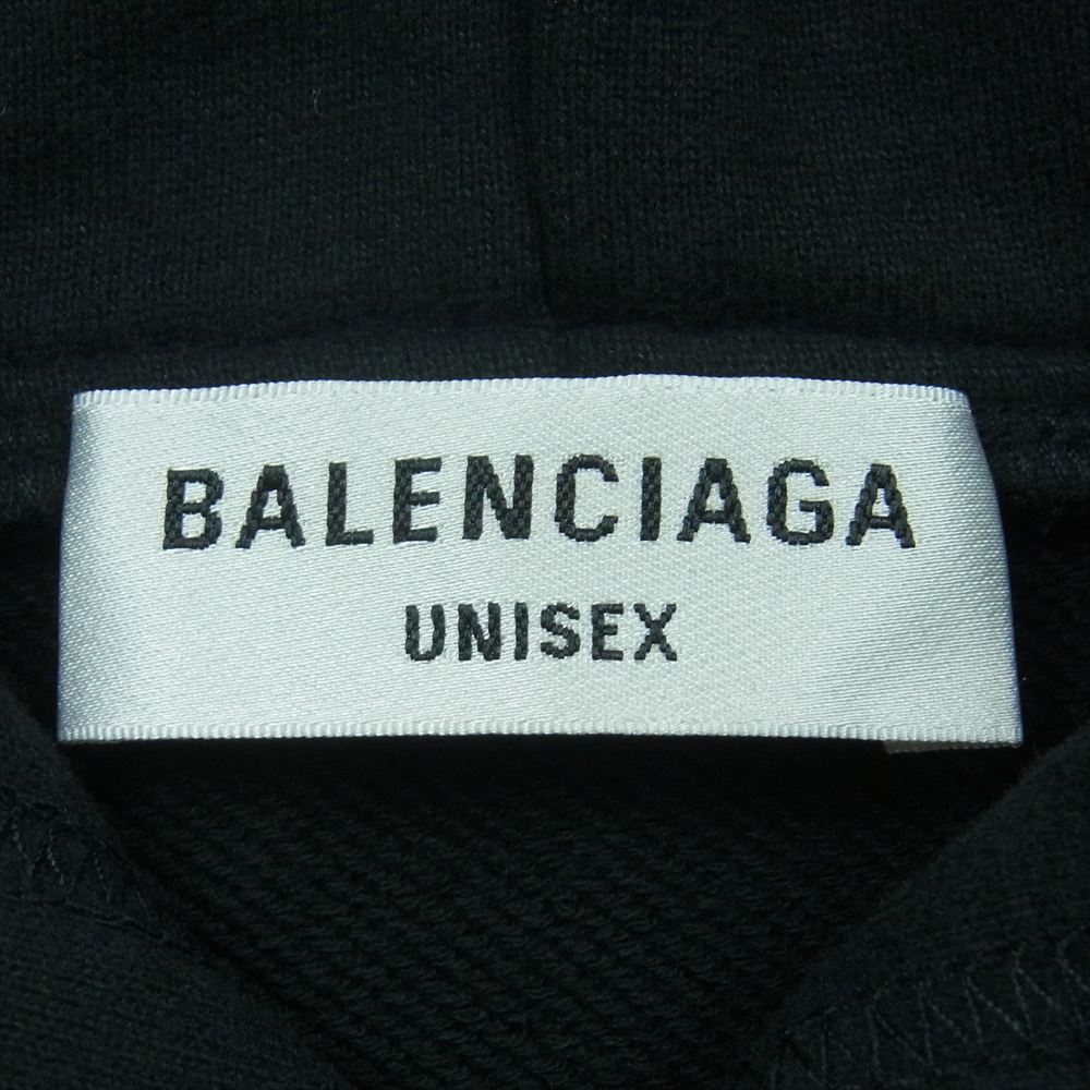 BALENCIAGA バレンシアガ 698485 TMVC6 Cropped hoodie クロップド プルオーバー パーカー フーディー ブラック系 S【美品】【中古】