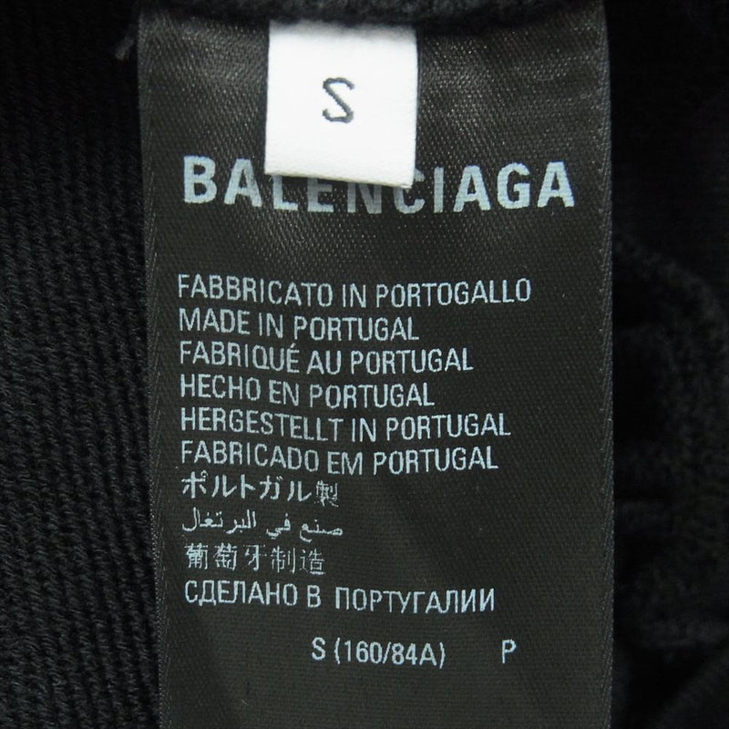 BALENCIAGA バレンシアガ 698485 TMVC6 Cropped hoodie クロップド プルオーバー パーカー フーディー ブラック系 S【美品】【中古】