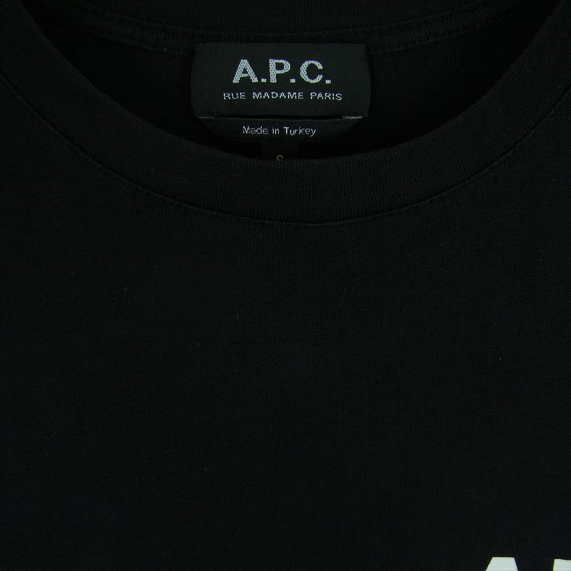 A.P.C. アーペーセー BAM BAM ロゴ ショートスリーブ 半袖 Tシャツ カットソー トルコ製 ブラック系 S【中古】
