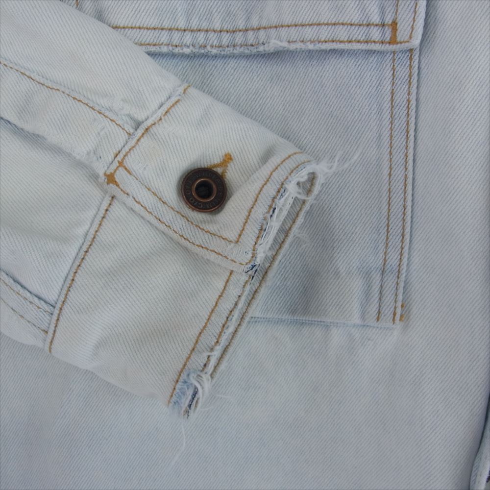 OFF-WHITE オフホワイト 20SS OMYD017R20386018 Diag Oversize Denim Shirt ダメージ加工 ロゴ オーバーサイズ デニム シャツ ジャケット S【中古】