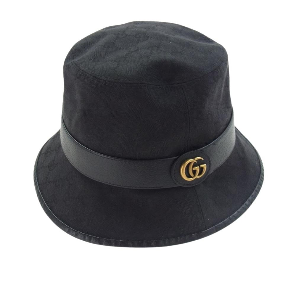 GUCCI グッチ  576587 4HG53 GGキャンバス フェドラ バケット ハット ブラック系【中古】