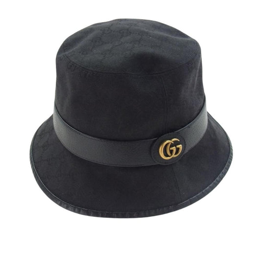 GUCCI グッチ  576587 4HG53 GGキャンバス フェドラ バケット ハット ブラック系【中古】