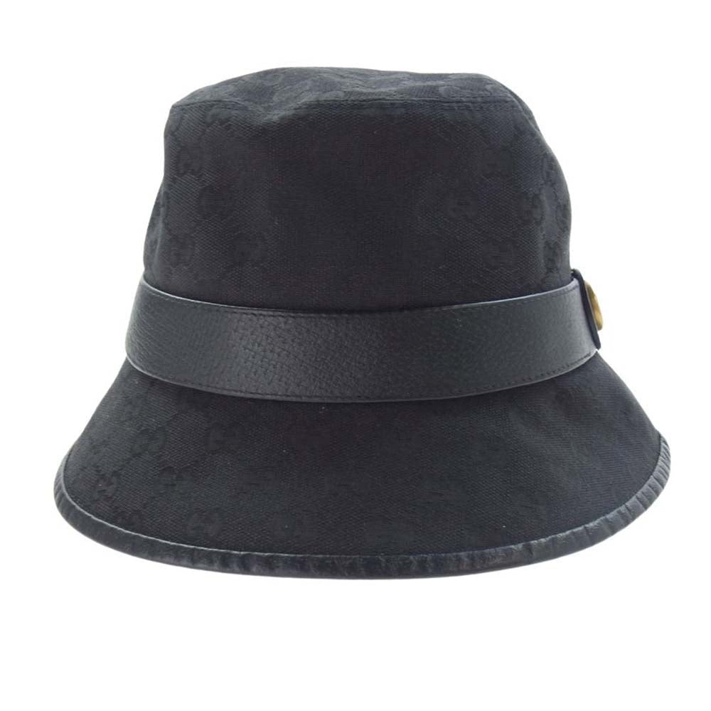 GUCCI グッチ  576587 4HG53 GGキャンバス フェドラ バケット ハット ブラック系【中古】