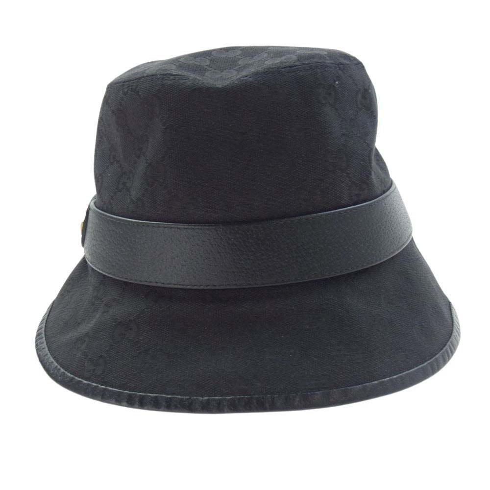 GUCCI グッチ  576587 4HG53 GGキャンバス フェドラ バケット ハット ブラック系【中古】