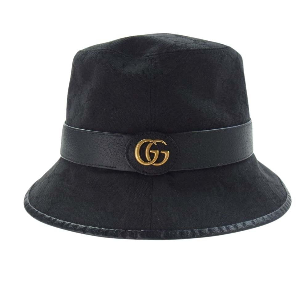 GUCCI グッチ  576587 4HG53 GGキャンバス フェドラ バケット ハット ブラック系【中古】