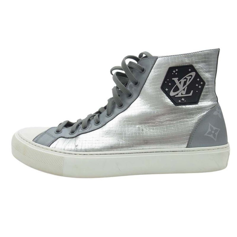 LOUIS VUITTON ルイ・ヴィトン FD 0198 Galaxy Tattoo Sneaker モノグラム ロゴ ギャラクシー タトゥーライン メタリック ハイカット スニーカー シルバー系 6【中古】