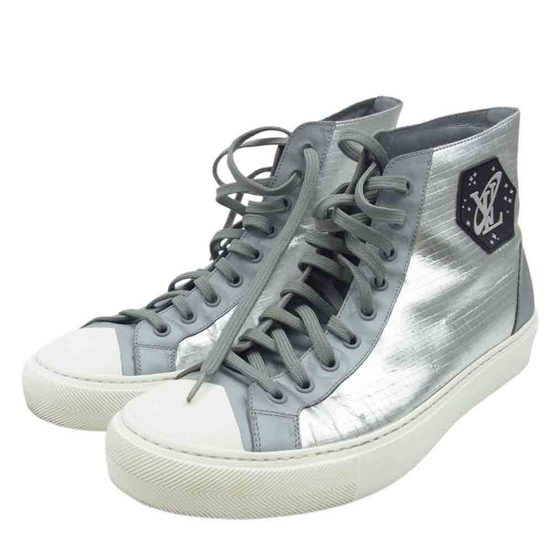 LOUIS VUITTON ルイ・ヴィトン FD 0198 Galaxy Tattoo Sneaker モノグラム ロゴ ギャラクシー タトゥーライン メタリック ハイカット スニーカー シルバー系 6【中古】